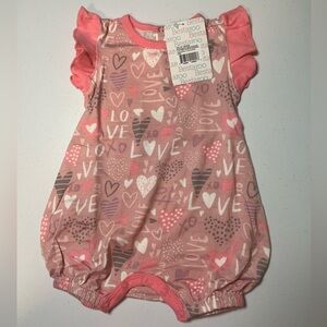 Pink Heart Print Baby Romper 0-3 months